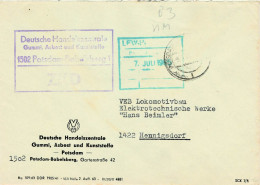 DDR Brief ZKD 1965 Deutsche Handelszentrale Gummi Asbest Potsdam Babelsberg - Zentraler Kurierdienst