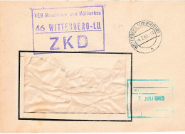 DDR Brief ZKD 1965 VEB Mühlenbau Wittenberg - Centrale Postdienst