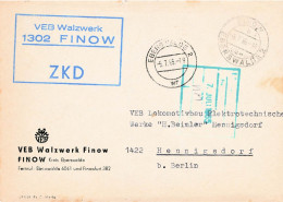 DDR Brief ZKD 1965 VEB Walzwerk Finow - Centrale Postdienst