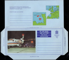 GUERNSEY(1983) Plane. Map Of Channel Islands. 26p Illustrated Aerogramme. - Guernsey