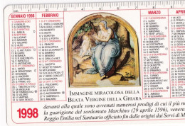 Calendarietto - Santuario Della Beata Vergine Della Ghiara - Reggio Emilia - Anno 1998 - Petit Format : 1991-00