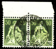 SCHWEIZ 1908 Nr 107x Zentrisch Gestempelt WAAGR PAAR ORA X299B4E - Usati