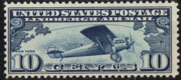 USA 1927 Airmail 10 C Lindbergh Transatlantic Flight New York - Paris 1 Value MNH - Gebraucht
