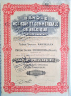 Banque Agricole Et Commerciale De Belgique - Bruxelles - 1934 - Bank En Verzekering