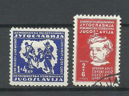 JUGOSLAVIA Jugoslawien 1945 Michel 459 - 460 Rotes Kreuz Red Cross MNH/o - Rotes Kreuz