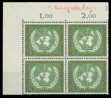 BRD 1955 Nr 221 Postfrisch VIERERBLOCK ECKE-OLI X82F066 - Unused Stamps