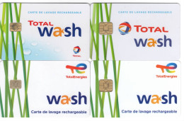 Lot De 4 Cartes Différentes De Lavage Auto TOTAL WASH - Otros & Sin Clasificación