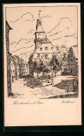 Künstler-AK Hersbruck A. D. Pegn., Rathaus  - Hersbruck