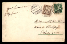 CARTE TAXEE - 1 TIMBRE A 10C N° 29 SUR CARTE DE SUISSE ENVOYEE A PARIS 12EME - 1859-1959 Lettres & Documents