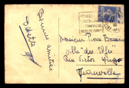 CACHET DAGUIN - VEULES-LES-ROSES LA CAMPAGNE 183K DE PARIS (SEINE-MARITIME) - Mechanical Postmarks (Other)
