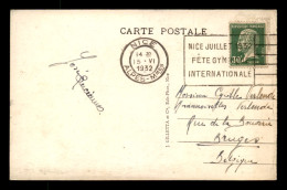 OBLITERATION MECANIQUE - NICE - NICE JUILLET 1932 FETE GYMNIQUE INTERNATIONALE - Mechanical Postmarks (Other)