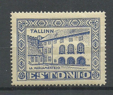 ESTONIA Estland 1930ies ESPERANTO Vignette Poster Stamp MNH Parliament Architecture - Esperanto