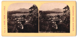 Stereo-Fotografie Gabler, Interlaken, Ansicht Luzern, Blick Vüm Gütsch Auf Die Stadt Und Den Rigi  - Stereoscopic
