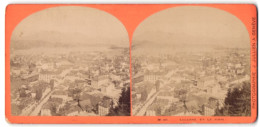 Stereo-Fotografie J. Jullien, Geneve, Ansicht Lucerne, Panorama Der Stadt Mit Blick Zum Rigi  - Stereoscopic