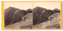 Stereo-Photo Francis Bedford, Ansicht Snowdon, The Summit From LLanberis Side  - Stereoscopic