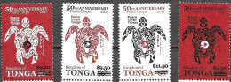 Tonga 2022, Peace Corps, Turtle, Overprinted, 4val - Tonga (1970-...)