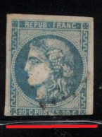 FRANCE Scott # 44 Used - Bottom Margin Cut Into Design - CV $55 - 1871-1875 Cérès