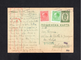 8100-BULGARIA-MILITARY NAZI CENSOR POSTCARD SOPHIA To LIEGE (belgium) 1941.WWII.Carte Postale BULGARIE.POSTKARTE - Brieven En Documenten