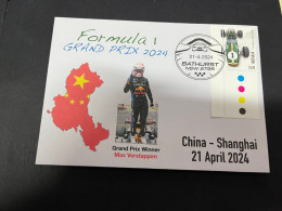 22-4-2024 (2 Z 42) Formula One - 2024 China Shanghai Grand Prix - Winner Max Verstappen (21 April 2024) Formula 1 Stamp - Automobile