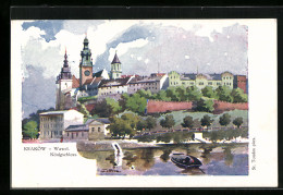 Künstler-AK Kraków, Wawel, Königsschloss  - Polonia