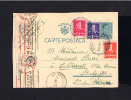 S834-ROMANIA-MILITARY NAZI CENSOR POSTCARD KICHINEF To BRUSSELS (belgium)1942.WWII.Posta Romana Carte Postale.POSTKARTE - Storia Postale