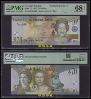 Cayman Islands 70 Dollars, 2023, Queen, Commemorative, PMG68 - Islas Caimán