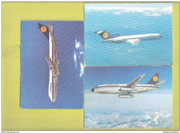 3 Three Aircraft Postcards Lufthansa - Boeing 747 Jumbo Jet + Lufthansa Boeing 737 City Jet +Lufthansa - B727 Europa Jet - 1946-....: Moderne