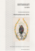 Germany Deutschland 1976-08 ETB "Weihnachtsmarke" First Day Sheet, Christmas, Weihnachten, Canceled In Berlin - 1974-1980