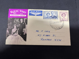 22-4-2024 (2 Z 44) FDC - New Zealand - Posted To Australia 1953 - Royal Visit - FDC