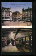 AK Hamburg, Haltestelle Rathausmarkt, U-Bahn  - U-Bahnen