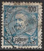 Portuguese Congo – 1898 King Carlos 100 Réis Used Stamp SANTO ANTONIO DO ZAIRE Cancel - Congo Portugais