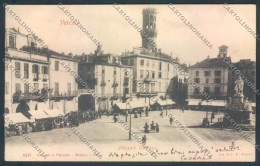 Vercelli Città Mercato PIEGA Cartolina ZT6517 - Vercelli