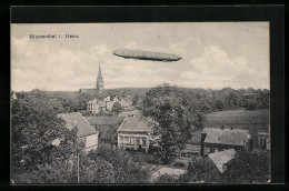 AK Blumenthal I. Hann., Ein Zeppelin Schwebt über Dem Ort  - Zeppeline