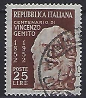 Italy 1952 Vincenzo Gemito (o) Mi.875 - 1946-60: Oblitérés