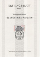 Germany Deutschland 1977-11 ETB 100 Jahre Deutsches Patentgesetz, German Patent Law, Canceled In Berlin - 1974-1980