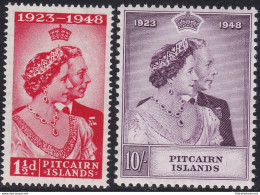 1949 Pitcairn Islands, Stanley Gibbons N. 11/12 - Silver Royal Wedding - Serie D - Otros & Sin Clasificación
