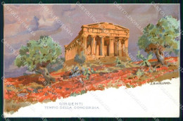 Agrigento Città Tempio Della Concordia Wieland Cartolina RB8361 - Agrigento