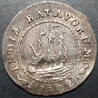 Netherlands Indies Batavorum 1/8 Gulden Ship 1802 Silver VF - Indes Néerlandaises