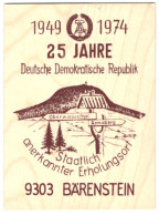 Holz-AK Bärenstein, 25 Jahre DDR 1974, Wegweiser Nach Annaberg Und Oberwiesenthal  - Other & Unclassified