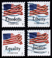 Etats-Unis / United States (Scott No.4673-76 - Drapeau / US / Flag) (o) Bk Single Set Of 4 - Gebraucht
