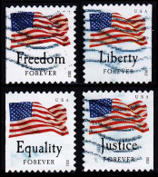 Etats-Unis / United States (Scott No.4673-76 - Drapeau / US / Flag) (o) Bk Single Set Of 4 - Usados