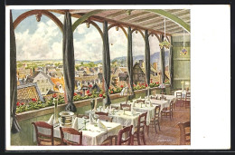 Künstler-AK Lauterbach, Terrasse Von Hotel-Pension Schüz  - Lauterbach