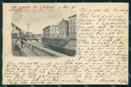 Livorno Città Saluto Da Scali Saffi E Olandesi Cartolina RB8472 - Livorno