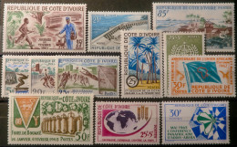 R2253/727 - CÔTE D'IVOIRE - 1961/1963 - Divers - N°199 à 210 NEUFS**/* - Côte D'Ivoire (1960-...)