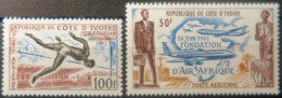 R2253/728 - CÔTE D'IVOIRE - 1961/1962 - POSTE AERIENNE - N°21 NEUF** + N°22 NEUF* - Côte D'Ivoire (1960-...)