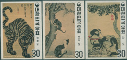 Korea South 1970 SG887-889 Paintings Of The Yi Dynasty Set Imperforate MNH - Corea Del Sur