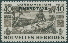 New Hebrides French Due 1953 SGFD95 40c Blackish Brown Native Carving TIMBRE-TAX - Sonstige & Ohne Zuordnung