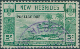 New Hebrides Due 1938 SGD6 5c Blue-green Islands Canoes FU - Other & Unclassified