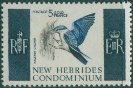 New Hebrides 1963 SG109 5f White-collared Kingfisher MNH - Autres & Non Classés