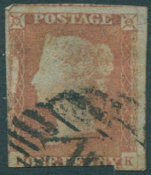 Great Britain 1854 SG9 1d Pale Red-brown QV **IK Imperf FU (amd) - Non Classificati